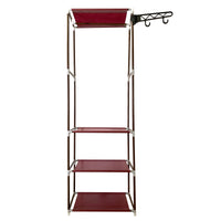 Armadio spogliatoio statico Nyana Home 170x55x35 cm 3 ripiani 1 barra superiore 1 appendiabiti laterale Marrone