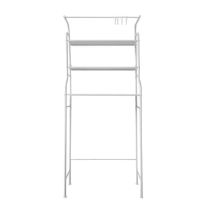 Mensola per WC da bagno 3 ripiani 1 appendiabiti superiore 166x65x25 cm Bianco