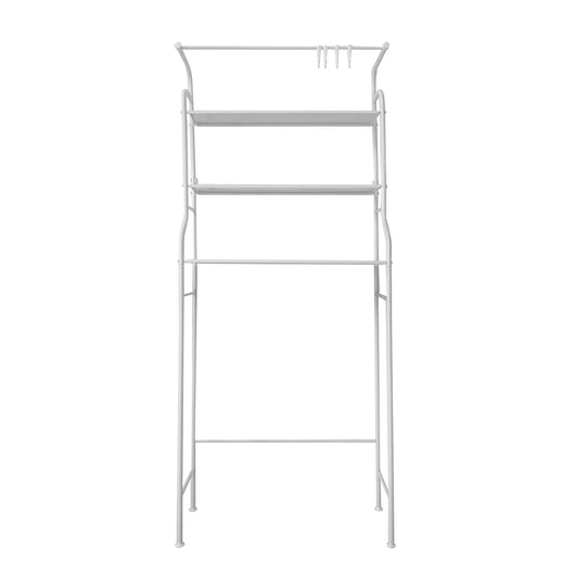 Mensola per WC da bagno 3 ripiani 1 appendiabiti superiore 166x65x25 cm Bianco