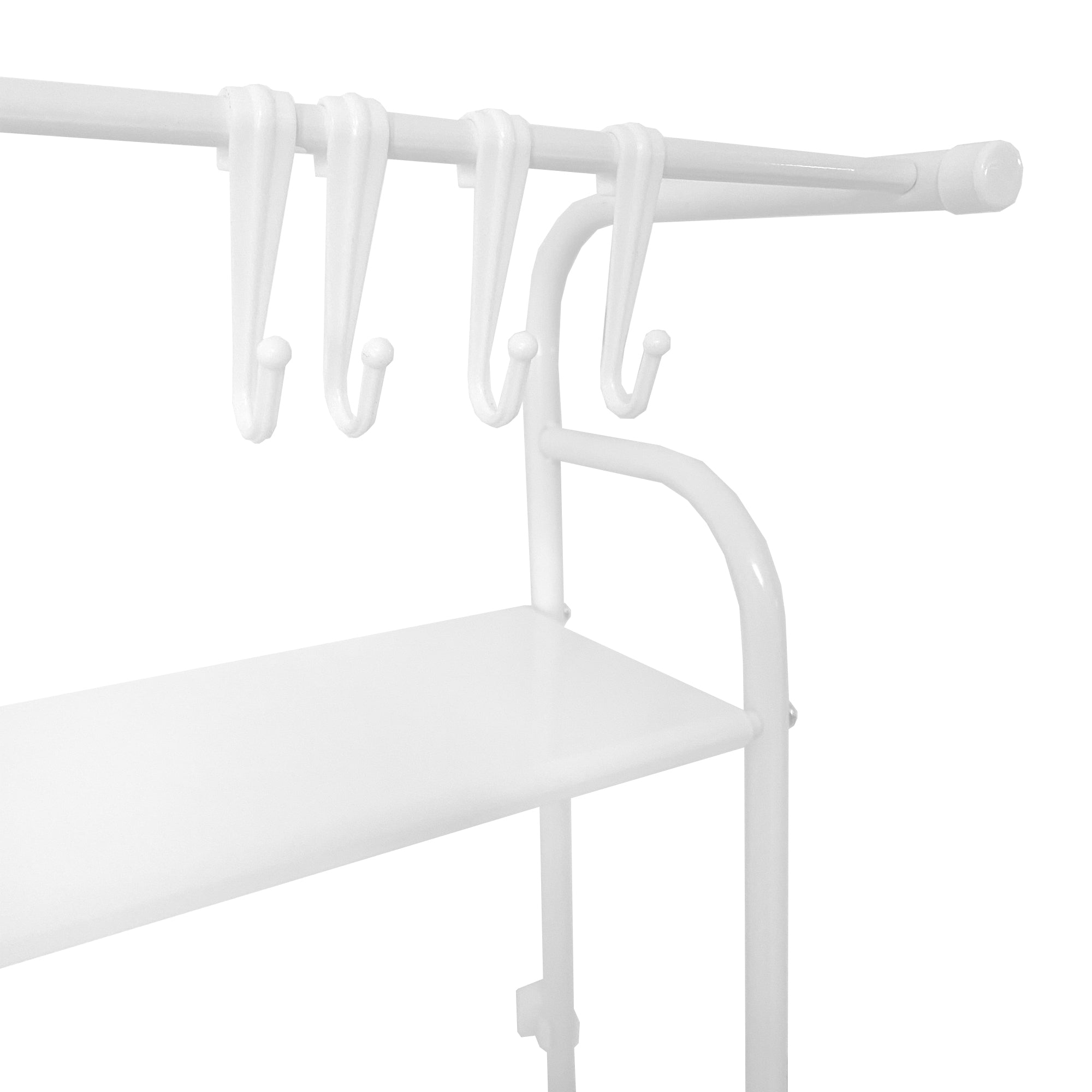 Mensola per WC da bagno 3 ripiani 1 appendiabiti superiore 166x65x25 cm Bianco