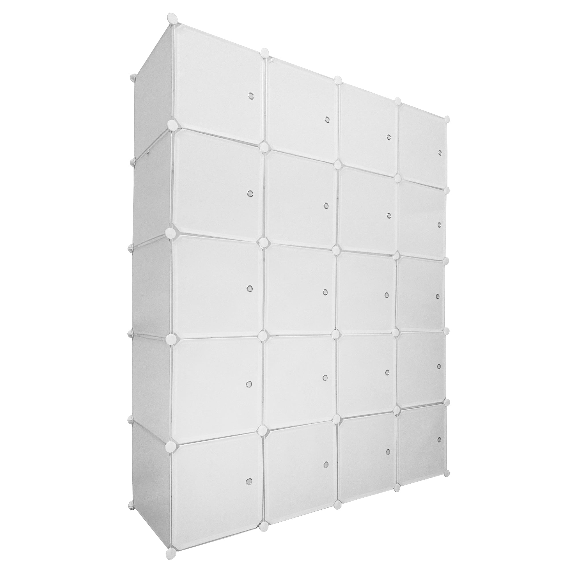 Guardaroba Cubo Personalizzabile Boxed Premium 20 Cubi/Ante 183x147x47 cm Bianco