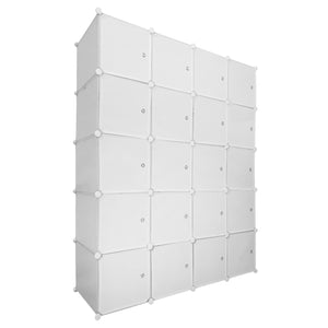 Guardaroba Cubo Personalizzabile Boxed Premium 20 Cubi/Ante 183x147x47 cm Bianco