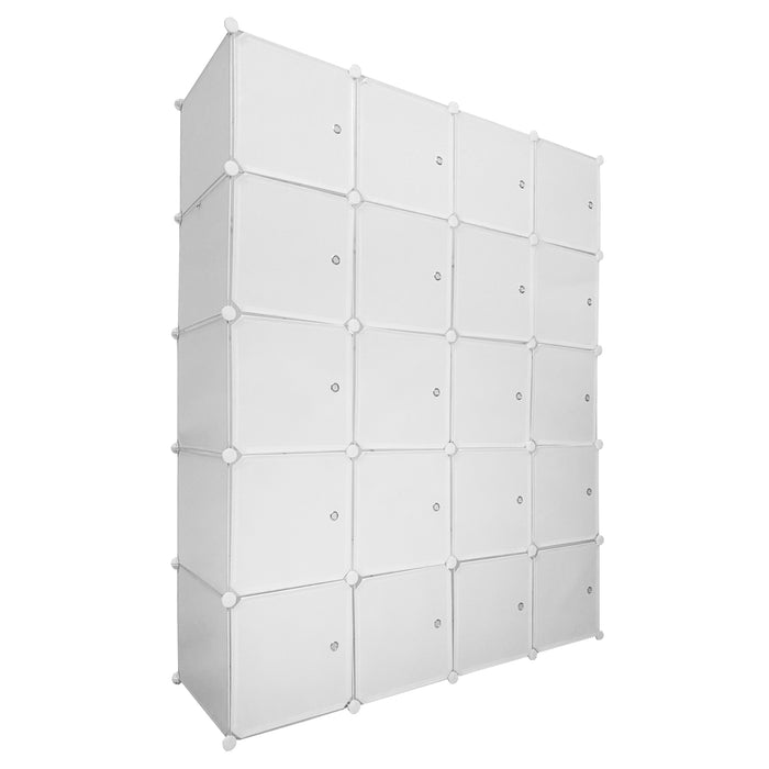 Guardaroba Cubo Personalizzabile Boxed Premium 20 Cubi/Ante 183x147x47 cm Bianco