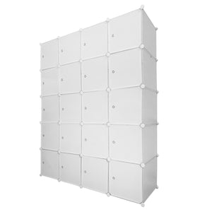 Guardaroba Cubo Personalizzabile Boxed Premium 20 Cubi/Ante 183x147x47 cm Bianco