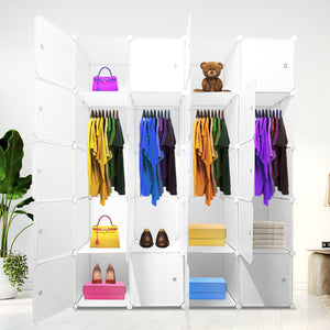 Guardaroba Cubo Personalizzabile Boxed Premium 20 Cubi/Ante 183x147x47 cm Bianco