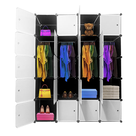 Guardaroba Cubo Personalizzabile Boxed Premium 20 Cubi/Ante 183x147x47 cm Nero