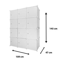 Armario Vestidor Cube Personalizable Boxed Elite 12 Cubos/Puertas 147x111x37cm Blanco