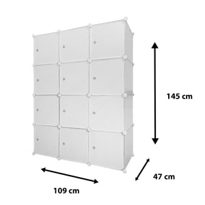 Armario Vestidor Cube Personalizable Boxed Elite 12 Cubos/Puertas 147x111x37cm Blanco