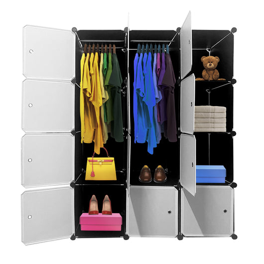 Guardaroba Cubo Personalizzabile Boxed Elite 12 Cubi/Ante 147x111x37 cm Nero