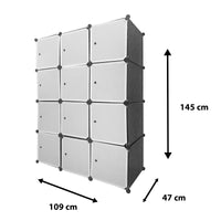 Guardaroba Cubo Personalizzabile Boxed Elite 12 Cubi/Ante 147x111x37 cm Nero