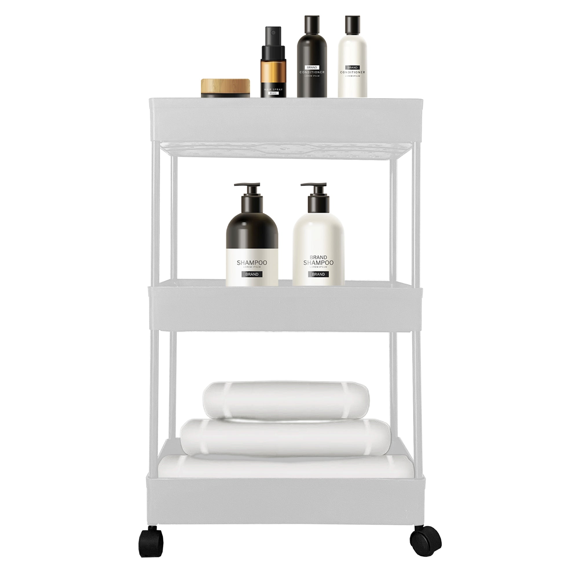 Carrello portaoggetti sottile 3 altezze 62x40,5x22,5 cm Bianco