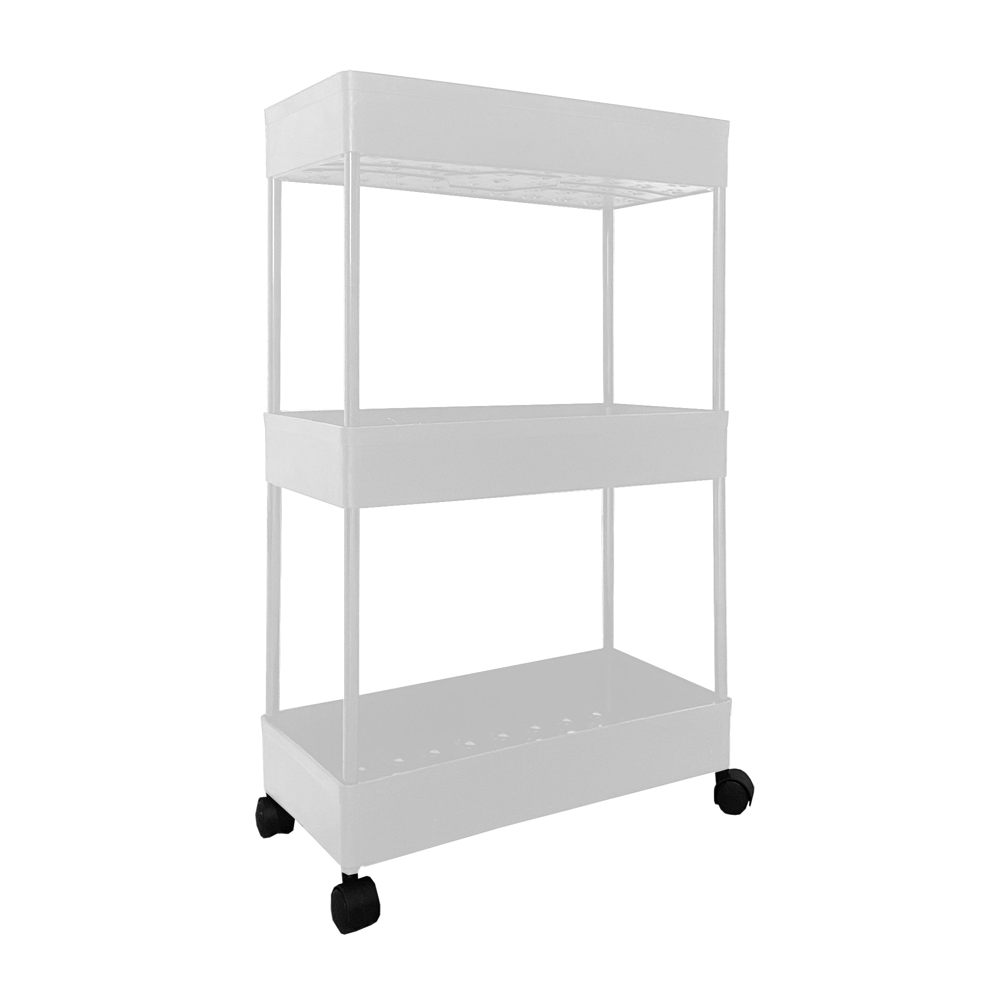 Carrello portaoggetti sottile 3 altezze 62x40,5x22,5 cm Bianco