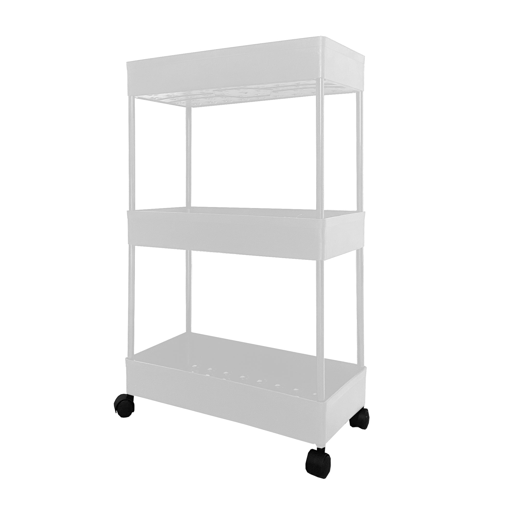 Carrello portaoggetti sottile 3 altezze 62x40,5x22,5 cm Bianco