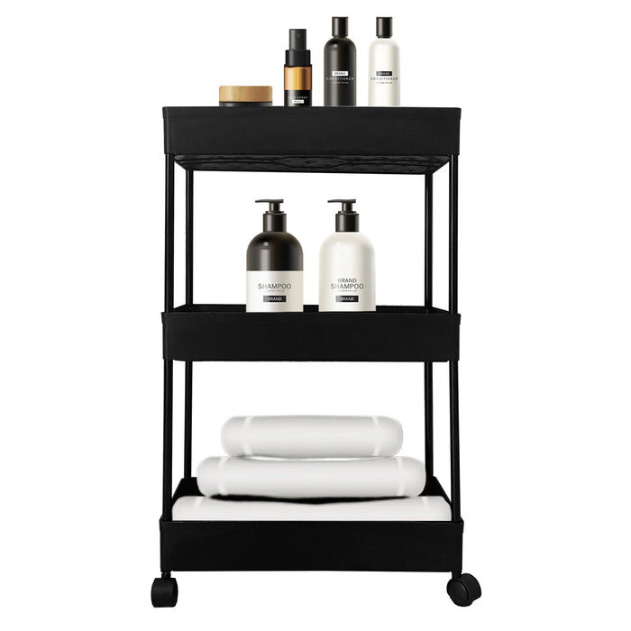 Carrello portaoggetti sottile 3 altezze 62x40,5x22,5 cm Nero