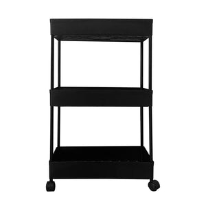 Carrello portaoggetti sottile 3 altezze 62x40,5x22,5 cm Nero