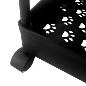 Carrello portaoggetti sottile 3 altezze 62x40,5x22,5 cm Nero
