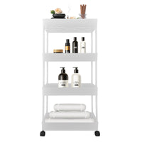 Carrello Portaoggetti Slim 4 Altezze 87x40,5x22,5 cm Bianco