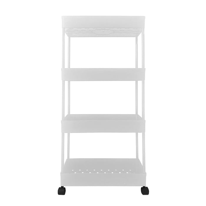 Carrello Portaoggetti Slim 4 Altezze 87x40,5x22,5 cm Bianco
