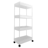 Carrello Portaoggetti Slim 4 Altezze 87x40,5x22,5 cm Bianco