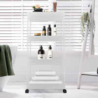 Carrello Portaoggetti Slim 4 Altezze 87x40,5x22,5 cm Bianco