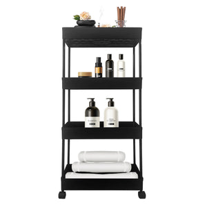 Carrello portaoggetti sottile 4 altezzeS 87x40,5x22,5 cm Nero