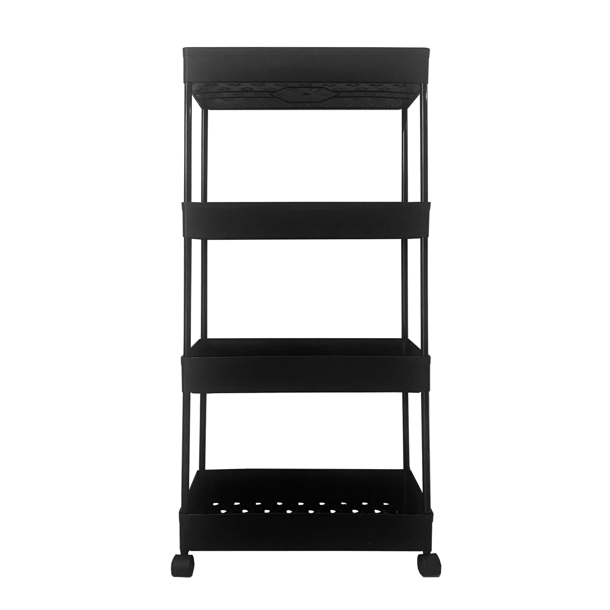 Carrello portaoggetti sottile 4 altezzeS 87x40,5x22,5 cm Nero
