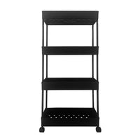 Carrello portaoggetti sottile 4 altezzeS 87x40,5x22,5 cm Nero