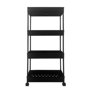Carrello portaoggetti sottile 4 altezzeS 87x40,5x22,5 cm Nero