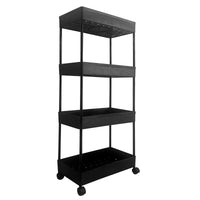 Carrello portaoggetti sottile 4 altezzeS 87x40,5x22,5 cm Nero