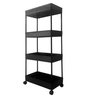 Carrello portaoggetti sottile 4 altezzeS 87x40,5x22,5 cm Nero