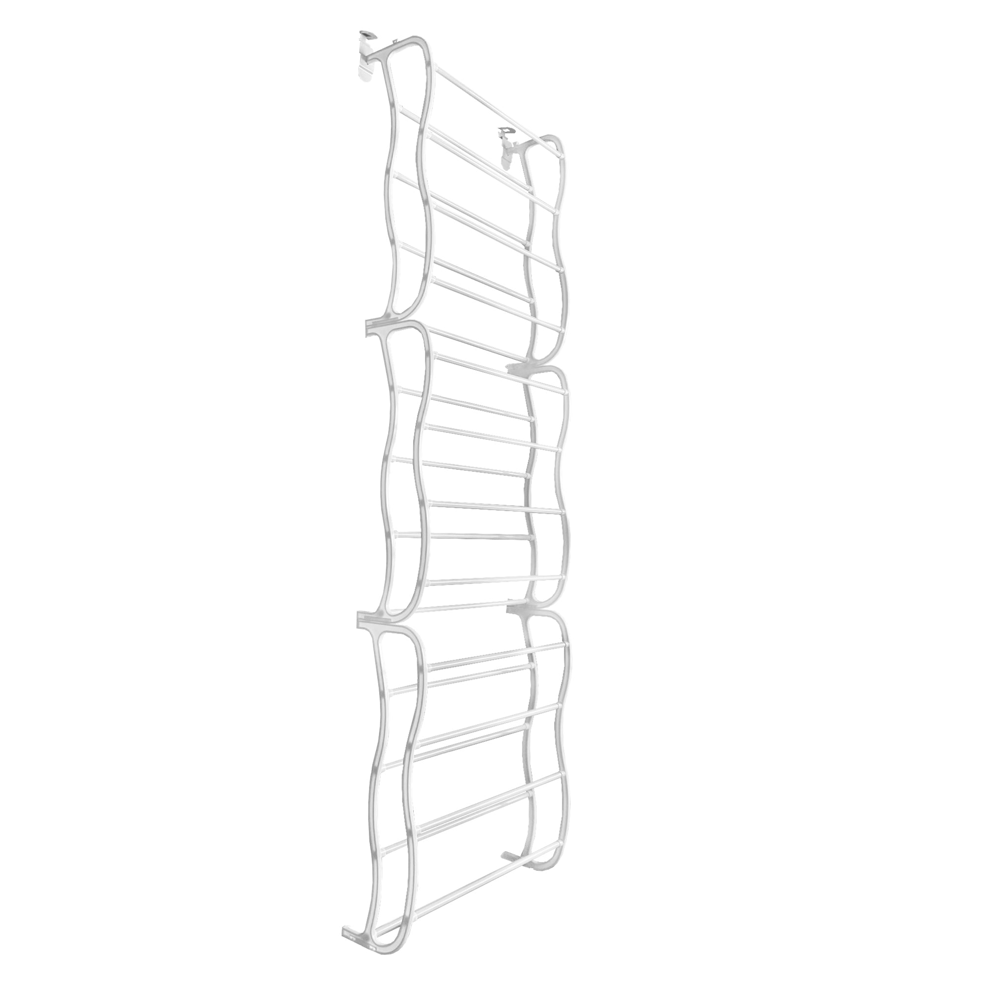 Scarpiera sospesa su porta in metallo 36 paia Nyana Home 172x58x18 cm Bianco