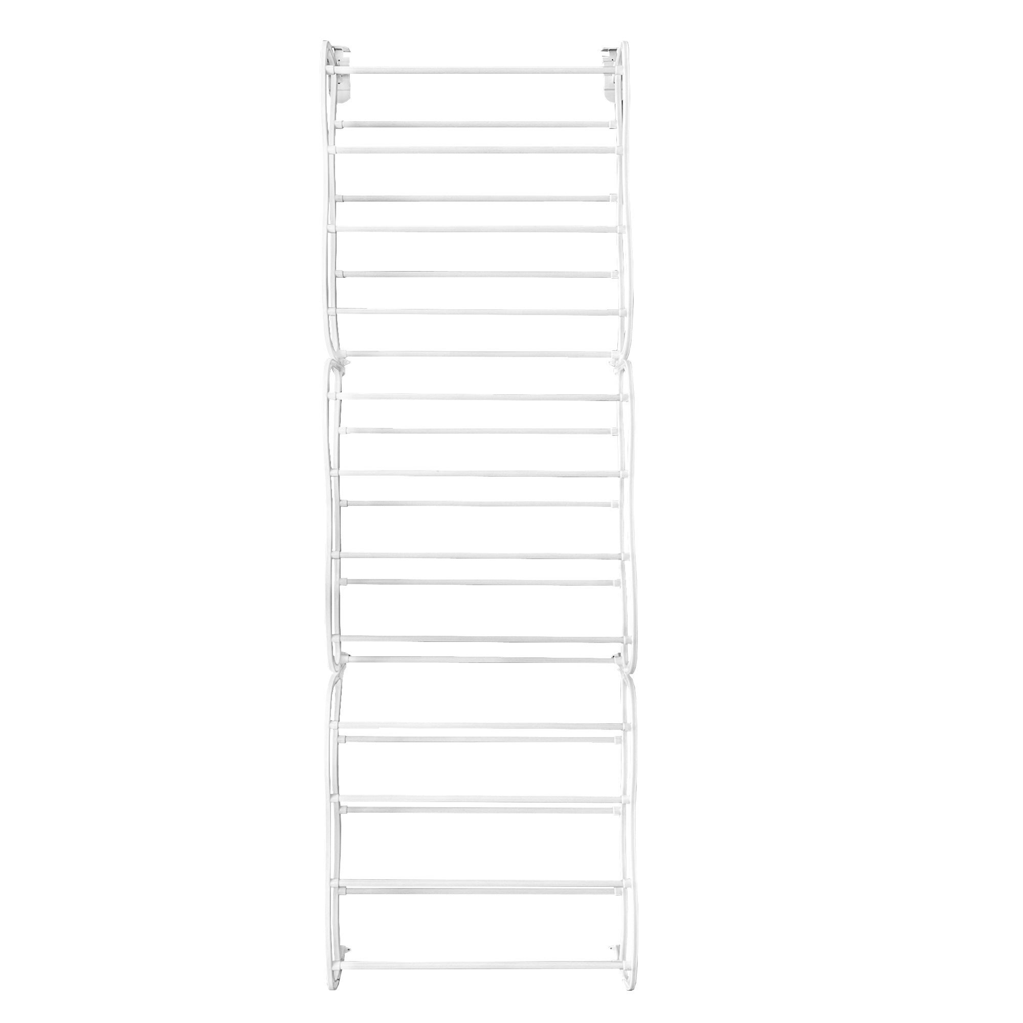 Scarpiera sospesa su porta in metallo 36 paia Nyana Home 172x58x18 cm Bianco