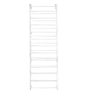 Scarpiera sospesa su porta in metallo 36 paia Nyana Home 172x58x18 cm Bianco