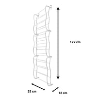 Scarpiera sospesa su porta in metallo 36 paia Nyana Home 172x58x18 cm Bianco