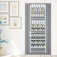Scarpiera sospesa su porta in metallo 36 paia Nyana Home 172x58x18 cm Bianco