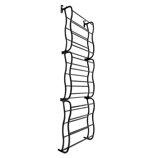 Scarpiera sospesa su porta in metallo 36 paia Nyana Home 172x58x18 cm Nero