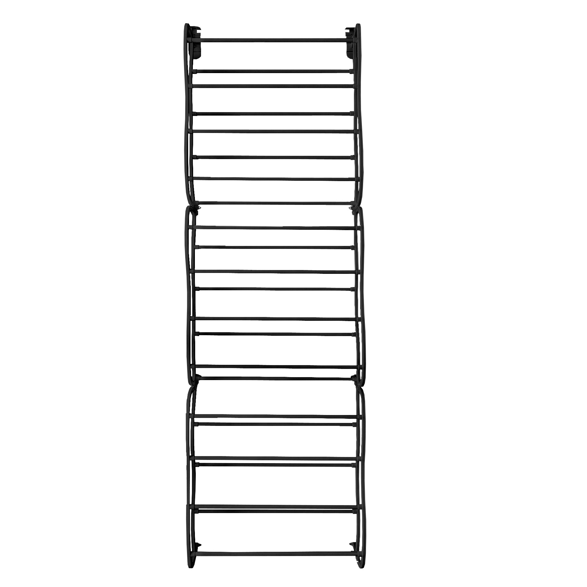 Scarpiera sospesa su porta in metallo 36 paia Nyana Home 172x58x18 cm Nero