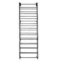 Scarpiera sospesa su porta in metallo 36 paia Nyana Home 172x58x18 cm Nero