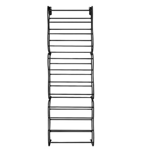 Scarpiera sospesa su porta in metallo 36 paia Nyana Home 172x58x18 cm Nero