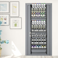 Scarpiera sospesa su porta in metallo 36 paia Nyana Home 172x58x18 cm Nero