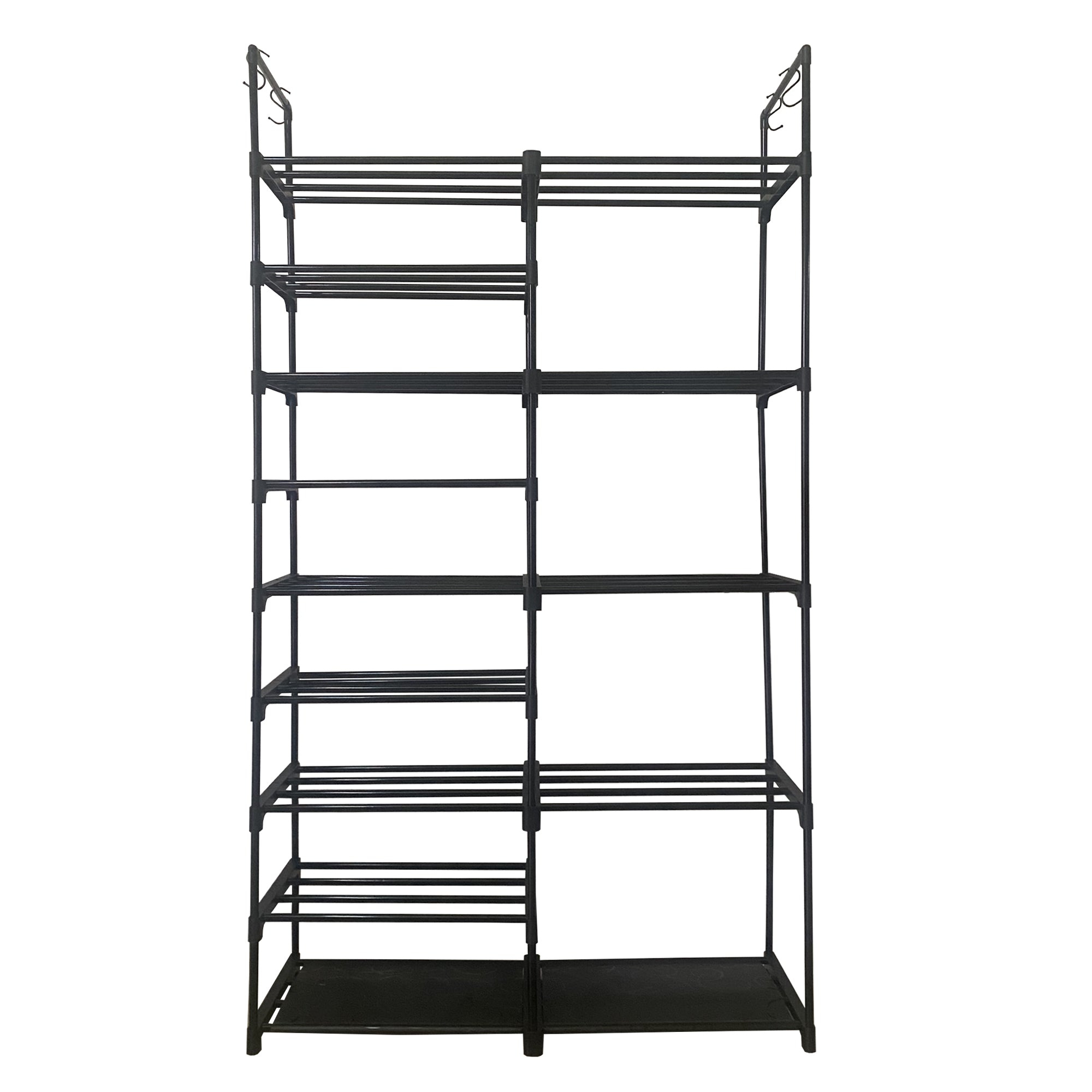 Scarpiera per scarpe e stivali 30 paia personalizzabile con appendiabiti laterale 98x85x28cm Nero