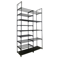 Scarpiera per scarpe e stivali 30 paia personalizzabile con appendiabiti laterale 98x85x28cm Nero