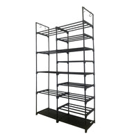 Scarpiera per scarpe e stivali 30 paia personalizzabile con appendiabiti laterale 98x85x28cm Nero