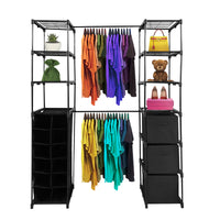 Appendiabiti Nyana Home | Organizzatore per abiti | 12 ripiani | 2 appendiabiti multi-altezza | 158 x 50 x 207 cm