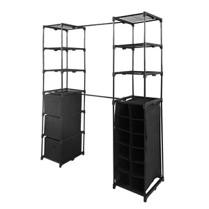 Appendiabiti Nyana Home | Organizzatore per abiti | 12 ripiani | 2 appendiabiti multi-altezza | 158 x 50 x 207 cm