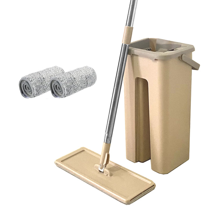 Panno extra piatto con secchio strizzatore Beige