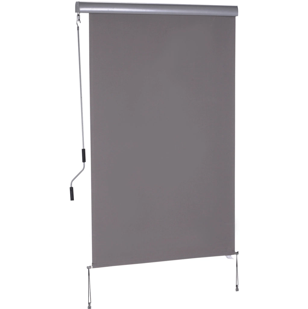 Tenda verticale balcone 120 x 200 cm in alluminio grigio a manovella