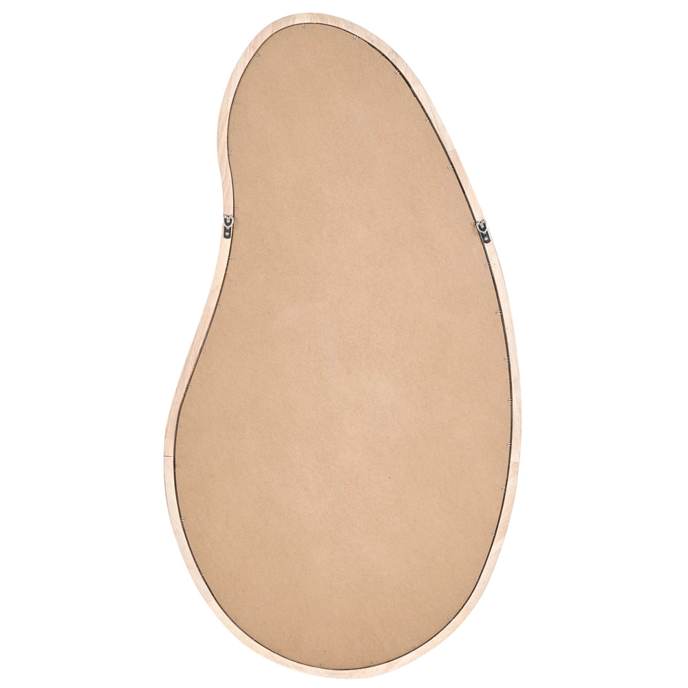 Specchio da Parete Marrone Chiaro con Cornice in Legno di Paulownia Forma Irregolare Stile Scandinavo Decorazione da Parete