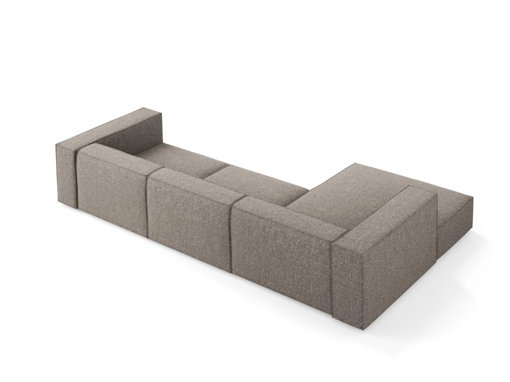 Cosmopolitan Design - Divano angolare sinistro "Arendal" 4 posti in ciniglia grigio 