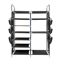 Zapatero Tela 4 Alturas 18 Pares| Espacio para Botas | 4 Ganchos  y Colgadores Laterales | Fabricado en PVC | Organizador de Zapatos | 90x27x95 cm